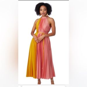 Crosby by Mollie Birch color-block pleated gown/dress. Size XS.